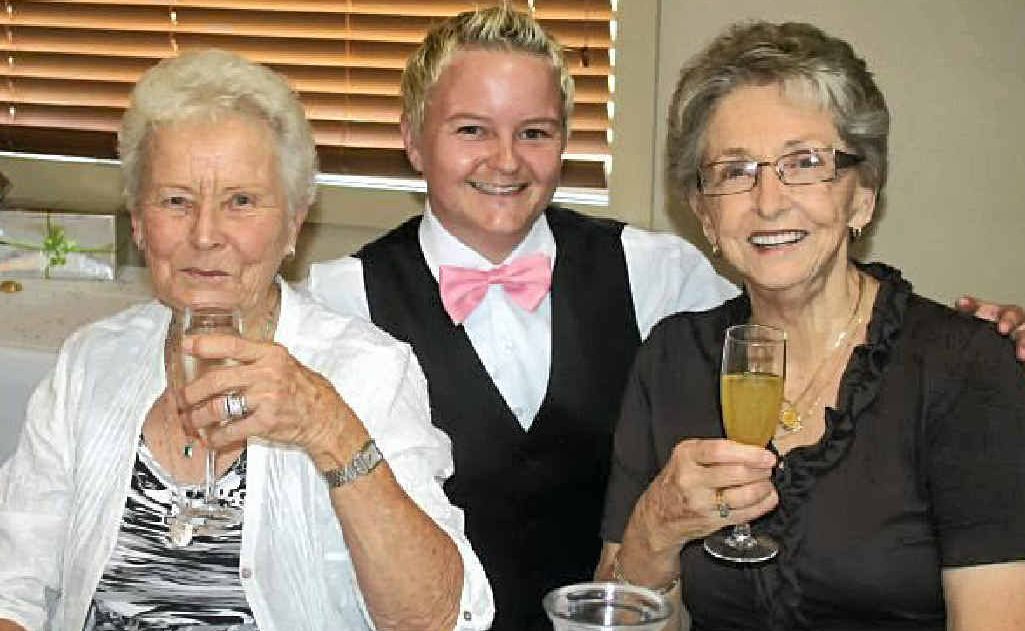 Noo Shepherd (centre) with Oriel Doherty (left) and Daphne Gillam. Noo Shepherd (centre) with Oriel Doherty (left) and Daphne Gillam.